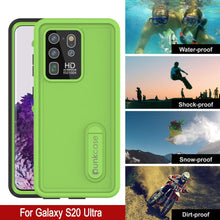 Load image into Gallery viewer, Galaxy S20 Ultra Waterproof Case, Punkcase [KickStud Series] Armor Cover [Light Green] (Color in image: Black)
