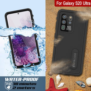 Galaxy S20 Ultra Waterproof Case, Punkcase [KickStud Series] Armor Cover [Black] (Color in image: Light Blue)