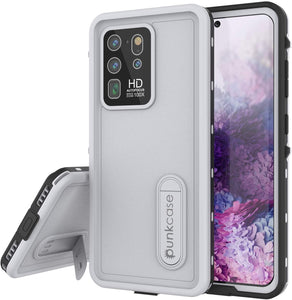 Galaxy S20 Ultra Waterproof Case, Punkcase [KickStud Series] Armor Cover [White] (Color in image: White)