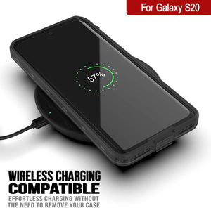 Galaxy S20 Waterproof Case, Punkcase [KickStud Series] Armor Cover [Black] (Color in image: Red)