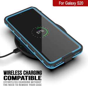 Galaxy S20 Waterproof Case, Punkcase [KickStud Series] Armor Cover [Light Blue] (Color in image: Red)
