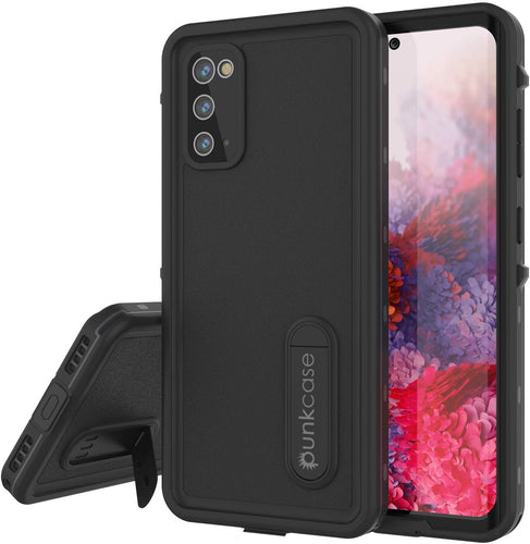 Galaxy S20 Waterproof Case, Punkcase [KickStud Series] Armor Cover [Black] (Color in image: Black)