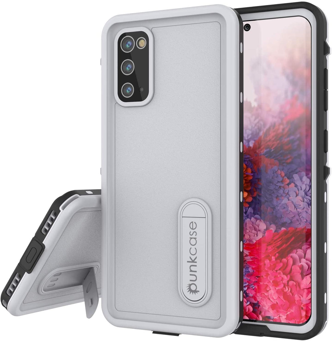 Galaxy S20 Waterproof Case, Punkcase [KickStud Series] Armor Cover [White] (Color in image: White)
