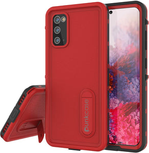 Galaxy S20 Waterproof Case, Punkcase [KickStud Series] Armor Cover [Red] (Color in image: Red)