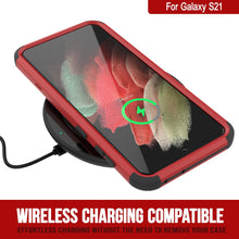 Cargar imagen en el visor de la galería, Punkcase for Galaxy S21 5G Belt Clip Multilayer Holster Case [Patron Series] [Red-Black] 
