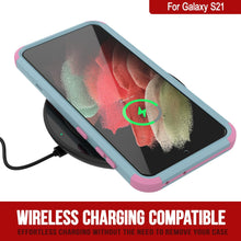 Cargar imagen en el visor de la galería, Punkcase for Galaxy S21 5G Belt Clip Multilayer Holster Case [Patron Series] [Mint-Pink] 
