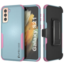 Cargar imagen en el visor de la galería, Punkcase for Galaxy S21 5G Belt Clip Multilayer Holster Case [Patron Series] [Mint-Pink] (Color in image: Mint-Pink)
