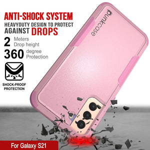 Punkcase for Galaxy S21 5G Belt Clip Multilayer Holster Case [Patron Series] [Pink] (Color in image: Navy)