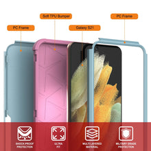 Cargar imagen en el visor de la galería, Punkcase for Galaxy S21 5G Belt Clip Multilayer Holster Case [Patron Series] [Mint-Pink] (Color in image: Black)
