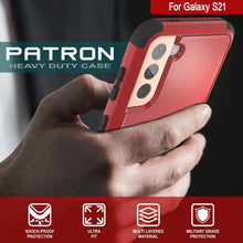 Cargar imagen en el visor de la galería, Punkcase for Galaxy S21 5G Belt Clip Multilayer Holster Case [Patron Series] [Red-Black] (Color in image: Black)
