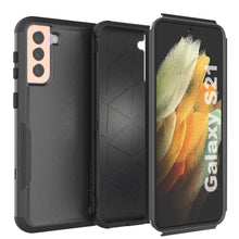 Cargar imagen en el visor de la galería, Punkcase for Galaxy S21 5G Belt Clip Multilayer Holster Case [Patron Series] [Black] 
