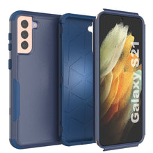 Cargar imagen en el visor de la galería, Punkcase for Galaxy S21 5G Belt Clip Multilayer Holster Case [Patron Series] [Navy] 

