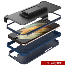 Cargar imagen en el visor de la galería, Punkcase for Galaxy S21 5G Belt Clip Multilayer Holster Case [Patron Series] [Navy] 
