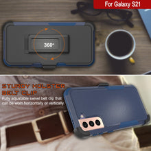 Cargar imagen en el visor de la galería, Punkcase for Galaxy S21 5G Belt Clip Multilayer Holster Case [Patron Series] [Navy] 
