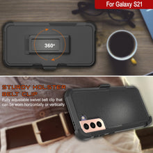 Cargar imagen en el visor de la galería, Punkcase for Galaxy S21 5G Belt Clip Multilayer Holster Case [Patron Series] [Black] 
