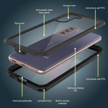 Cargar imagen en el visor de la galería, PunkCase Galaxy S21 Case, [Spartan Series] Clear Rugged Heavy Duty Cover W/Built in Screen Protector [Black] (Color in image: pink)
