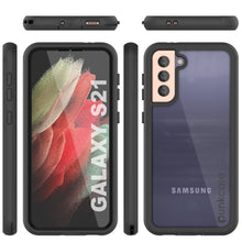 Cargar imagen en el visor de la galería, PunkCase Galaxy S21 Case, [Spartan Series] Clear Rugged Heavy Duty Cover W/Built in Screen Protector [Black] (Color in image: red)
