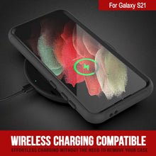 Cargar imagen en el visor de la galería, PunkCase Galaxy S21 Case, [Spartan Series] Clear Rugged Heavy Duty Cover W/Built in Screen Protector [Black] (Color in image: light green)
