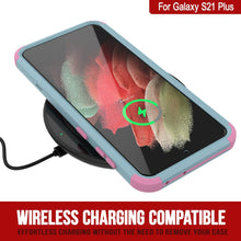 Cargar imagen en el visor de la galería, Punkcase for Galaxy S21+ Plus 5G Belt Clip Multilayer Holster Case [Patron Series] [Mint-Pink] 
