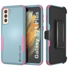 Cargar imagen en el visor de la galería, Punkcase for Galaxy S21+ Plus 5G Belt Clip Multilayer Holster Case [Patron Series] [Mint-Pink] (Color in image: Mint-Pink)

