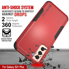 Cargar imagen en el visor de la galería, Punkcase for Galaxy S21+ Plus 5G Belt Clip Multilayer Holster Case [Patron Series] [Red-Black] (Color in image: Pink)
