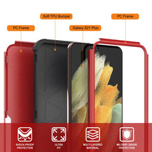 Cargar imagen en el visor de la galería, Punkcase for Galaxy S21+ Plus 5G Belt Clip Multilayer Holster Case [Patron Series] [Red-Black] (Color in image: Navy)
