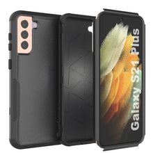 Cargar imagen en el visor de la galería, Punkcase for Galaxy S21+ Plus 5G Belt Clip Multilayer Holster Case [Patron Series] [Black] 
