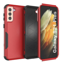 Cargar imagen en el visor de la galería, Punkcase for Galaxy S21+ Plus 5G Belt Clip Multilayer Holster Case [Patron Series] [Red-Black] 
