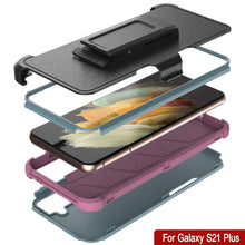 Cargar imagen en el visor de la galería, Punkcase for Galaxy S21+ Plus 5G Belt Clip Multilayer Holster Case [Patron Series] [Mint-Pink] 
