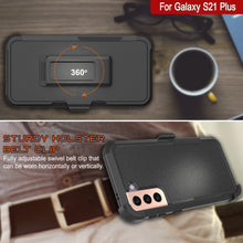Cargar imagen en el visor de la galería, Punkcase for Galaxy S21+ Plus 5G Belt Clip Multilayer Holster Case [Patron Series] [Black] 
