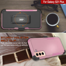 Cargar imagen en el visor de la galería, Punkcase for Galaxy S21+ Plus 5G Belt Clip Multilayer Holster Case [Patron Series] [Pink] 
