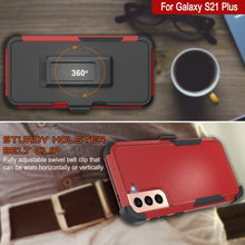 Cargar imagen en el visor de la galería, Punkcase for Galaxy S21+ Plus 5G Belt Clip Multilayer Holster Case [Patron Series] [Red-Black] 
