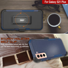 Cargar imagen en el visor de la galería, Punkcase for Galaxy S21+ Plus 5G Belt Clip Multilayer Holster Case [Patron Series] [Navy] 
