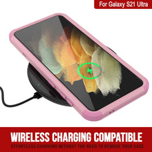 Cargar imagen en el visor de la galería, Punkcase for Galaxy S21 Ultra 5G Belt Clip Multilayer Holster Case [Patron Series] [Pink] 
