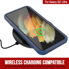 Cargar imagen en el visor de la galería, Punkcase for Galaxy S21 Ultra 5G Belt Clip Multilayer Holster Case [Patron Series] [Navy] 
