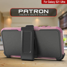 Cargar imagen en el visor de la galería, Punkcase for Galaxy S21 Ultra 5G Belt Clip Multilayer Holster Case [Patron Series] [Pink] (Color in image: Mint)
