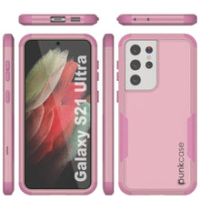 Cargar imagen en el visor de la galería, Punkcase for Galaxy S21 Ultra 5G Belt Clip Multilayer Holster Case [Patron Series] [Pink] (Color in image: Black)
