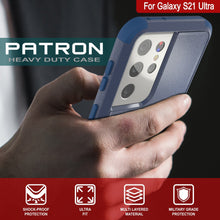 Cargar imagen en el visor de la galería, Punkcase for Galaxy S21 Ultra 5G Belt Clip Multilayer Holster Case [Patron Series] [Navy] (Color in image: Red-Black)
