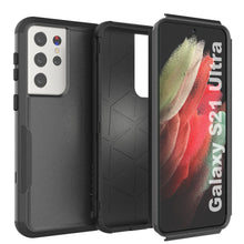 Cargar imagen en el visor de la galería, Punkcase for Galaxy S21 Ultra 5G Belt Clip Multilayer Holster Case [Patron Series] [Black] 
