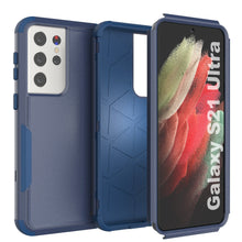 Cargar imagen en el visor de la galería, Punkcase for Galaxy S21 Ultra 5G Belt Clip Multilayer Holster Case [Patron Series] [Navy] 
