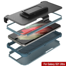 Cargar imagen en el visor de la galería, Punkcase for Galaxy S21 Ultra 5G Belt Clip Multilayer Holster Case [Patron Series] [Mint] 
