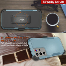 Cargar imagen en el visor de la galería, Punkcase for Galaxy S21 Ultra 5G Belt Clip Multilayer Holster Case [Patron Series] [Mint] 
