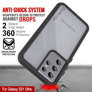 PunkCase Galaxy S21 Ultra Case, [Spartan Series] Clear Rugged Heavy Duty Cover W/Built in Screen Protector [Black] (Color in image: white)