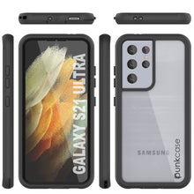 Cargar imagen en el visor de la galería, PunkCase Galaxy S21 Ultra Case, [Spartan Series] Clear Rugged Heavy Duty Cover W/Built in Screen Protector [Black] (Color in image: red)
