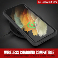 Cargar imagen en el visor de la galería, PunkCase Galaxy S21 Ultra Case, [Spartan Series] Clear Rugged Heavy Duty Cover W/Built in Screen Protector [Black] (Color in image: light green)
