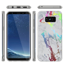 Cargar imagen en el visor de la galería, Punkcase Galaxy S8 Marble Case, Protective Full Body Cover W/PunkShield Screen Protector (Blanco Marmo) (Color in image: Blue Marmo)
