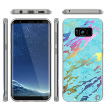 Cargar imagen en el visor de la galería, Punkcase Galaxy S8 Marble Case, Protective Full Body Cover W/PunkShield Screen Protector (Teal Onyx) 
