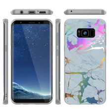 Load image into Gallery viewer, Punkcase Galaxy S8+ PLUS Marble Case, Protective Full Body Cover W/PunkShield Screen Protector (Blue Marmo) 
