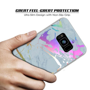 Punkcase Galaxy S8+ PLUS Marble Case, Protective Full Body Cover W/PunkShield Screen Protector (Blue Marmo) (Color in image: Blanco Marmo)