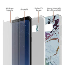 Load image into Gallery viewer, Punkcase Galaxy S8+ PLUS Marble Case, Protective Full Body Cover W/PunkShield Screen Protector (Blue Marmo) (Color in image: Rose Mirage)
